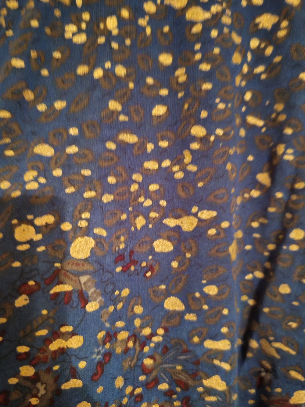 NWT Elan Sapphire Paisley Chiffon Lurex Maxi Dress Size Med. - Picture 5 of 6